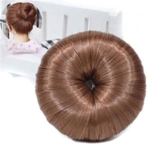 Hair Buns Style Synthetic Hair Korean Fashion Women Hair Band - Brown
