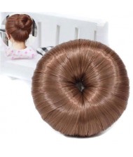 Hair Buns Style Synthetic Hair Korean Fashion Women Hair Band - Brown