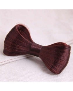 Korean Fashion Bowknot Shape Synthetic Hair Women Hair Barrette - Red