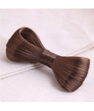 Korean Fashion Bowknot Shape Synthetic Hair Women Hair Barrette - Brown