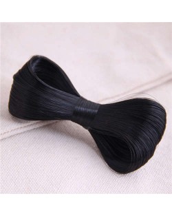 Korean Fashion Bowknot Shape Synthetic Hair Women Hair Barrette - Black