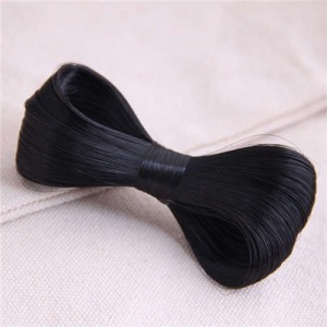 Korean Fashion Bowknot Shape Synthetic Hair Women Hair Barrette - Black