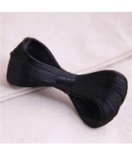 Korean Fashion Bowknot Shape Synthetic Hair Women Hair Barrette - Black