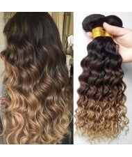 Deep Wave Color 1B/4/27 Brazilian Hair Virgin Human Hair 1 Bundle