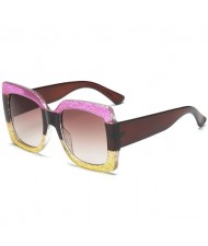 7 Colors Available Contrast Colorful Crystal Frame Design Bold Fashion KOL Preferred Sunglasses