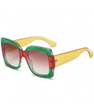 7 Colors Available Contrast Colorful Crystal Frame Design Bold Fashion KOL Preferred Sunglasses
