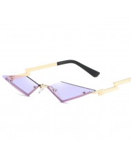 6 Colors Available Irregular Shape Frameless Thunderbolt Design KOL Fashion Women Sunglasses