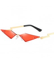 6 Colors Available Irregular Shape Frameless Thunderbolt Design KOL Fashion Women Sunglasses