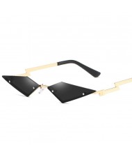 6 Colors Available Irregular Shape Frameless Thunderbolt Design KOL Fashion Women Sunglasses
