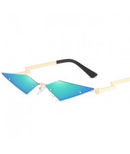 6 Colors Available Irregular Shape Frameless Thunderbolt Design KOL Fashion Women Sunglasses