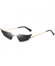5 Colors Available Angel Wings Design High Fashion Online Stars Style Sunglasses