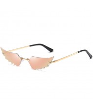 5 Colors Available Angel Wings Design High Fashion Online Stars Style Sunglasses