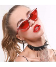 6 Colors Available Rhinestone Embellished Vintage Fashion Cat Eye Women Sunglasses