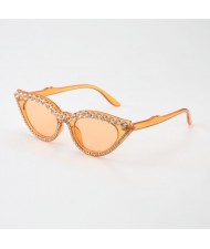 6 Colors Available Rhinestone Embellished Vintage Fashion Cat Eye Women Sunglasses