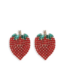 Online Hot Fashion Shining Strawberry Design Women Stud Earrings