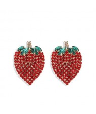 Online Hot Fashion Shining Strawberry Design Women Stud Earrings