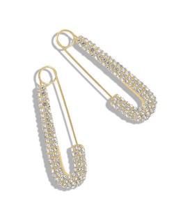 Rhinestone Paper Clips Design Star Fashion Alloy Women Earrings - White