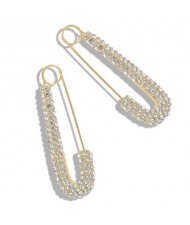 Rhinestone Paper Clips Design Star Fashion Alloy Women Earrings - White