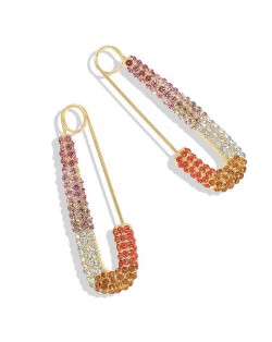 Rhinestone Paper Clips Design Star Fashion Alloy Women Earrings - Colorful