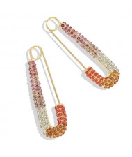 Rhinestone Paper Clips Design Star Fashion Alloy Women Earrings - Colorful