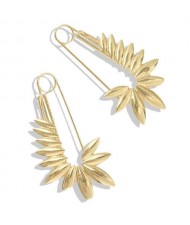 Golden Leaves Pin Design Online Star High Fashion Women Alloy Costume Earrings