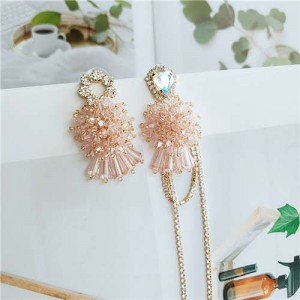 Summer Flowers Asymetric Design Luxurious Fashion Women Alloy Statement Earrings