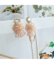 Summer Flowers Asymetric Design Luxurious Fashion Women Alloy Statement Earrings