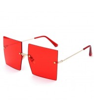 6 Colors Available Large Sqaure Frameless Design High Fashion Women Sunglasses