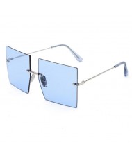 6 Colors Available Large Sqaure Frameless Design High Fashion Women Sunglasses