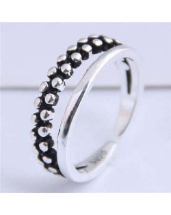 Studs Fashion Dual Layers Design Open-end Copper Ring