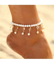 Pearl Fashion Tassel Design Unique Women Anklet