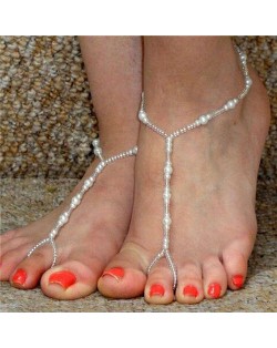 Pearl and Mini Beads Simple Fashion Unique Style Women Anklet