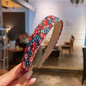 Korean Fashion Pastoral Red Flower Prints Cloth Women Hair Hoop