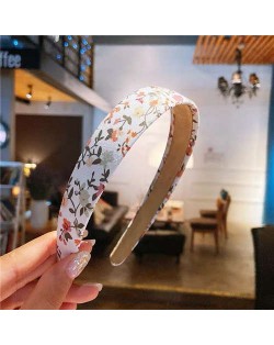 Sping Flower Prints Korean Fashion Women White Cloth Hair Hoop