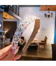 Sping Flower Prints Korean Fashion Women White Cloth Hair Hoop
