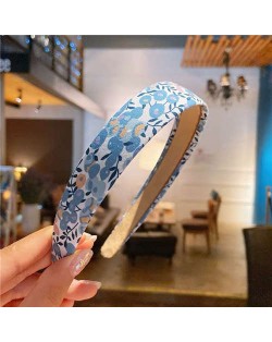 Pastoral Fashion Blue Flowers Prints Korean Fashion Women Cloth Hair Hoop
