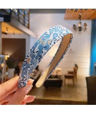 Pastoral Fashion Blue Flowers Prints Korean Fashion Women Cloth Hair Hoop