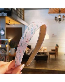 Sping Fashion Flowers Prints Pink Women Cloth Hair Hoop