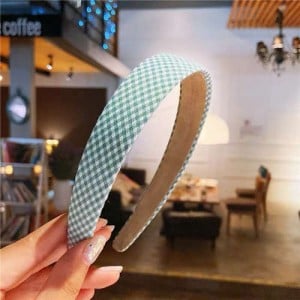 Pastoral Casual Fashion Lattice Pattern Prints Women Cloth Hair Hoop - Green