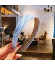 Pastoral Casual Fashion Lattice Pattern Prints Women Cloth Hair Hoop - Blue