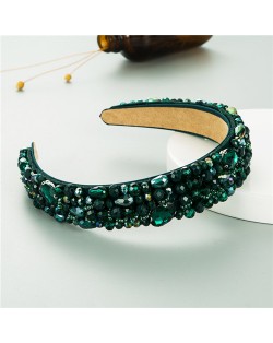 Gorgeous Crystal Beads Embellished Online Stars Choice High Fashion Women Costume Hair Hoop - Green