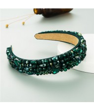 Gorgeous Crystal Beads Embellished Online Stars Choice High Fashion Women Costume Hair Hoop - Green