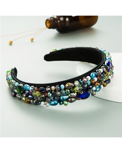 Gorgeous Crystal Beads Embellished Online Stars Choice High Fashion Women Costume Hair Hoop - Multicolor