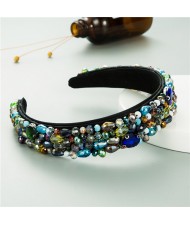 Gorgeous Crystal Beads Embellished Online Stars Choice High Fashion Women Costume Hair Hoop - Multicolor