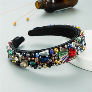 Crystal Embellished KOLs Choice High Fashion Women Hair Hoop - Multicolor