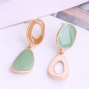 Irregular Hoop Design Korean Fashion Enamel Women Earrings