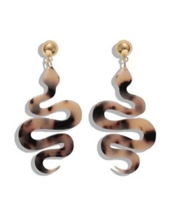 Creeping Snake Dangling Fashion Resin Women Earrings - Light Leopard