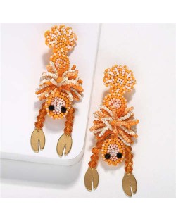 Bohemian Fashion Mini Beads Creative Animals Design Internet Celebrities Choice Women Costume Earrings - Lobster