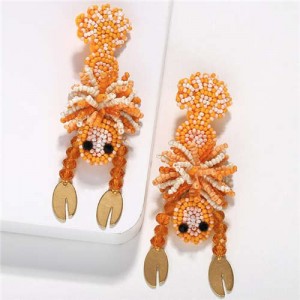 Bohemian Fashion Mini Beads Creative Animals Design Internet Celebrities Choice Women Costume Earrings - Lobster