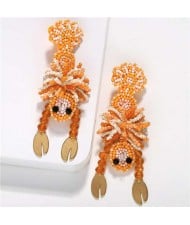 Bohemian Fashion Mini Beads Creative Animals Design Internet Celebrities Choice Women Costume Earrings - Lobster